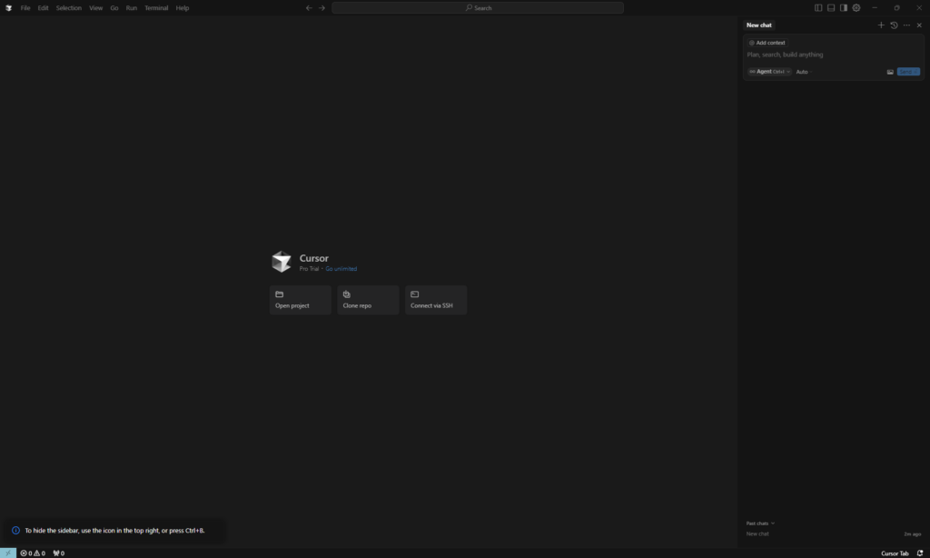 Cursol起動時の画面